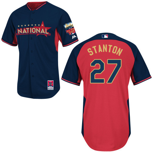 National League Marlins 27 Stanton Red 2014 All Star Jerseys