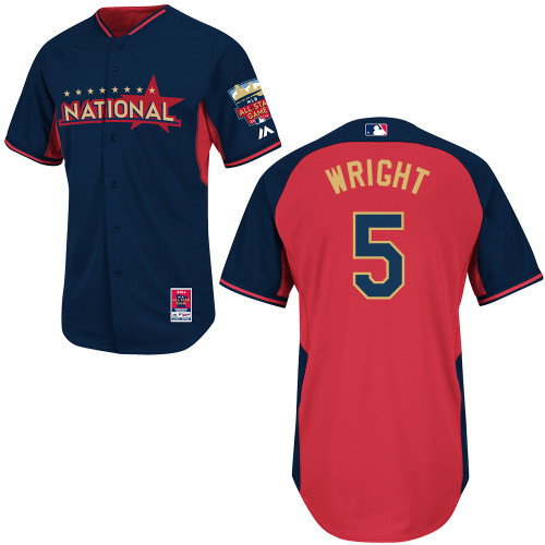 National League Mets 5 Wright Blue 2014 All Star Jerseys