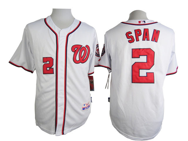 Nationals 2 Span White Cool Base Jersey