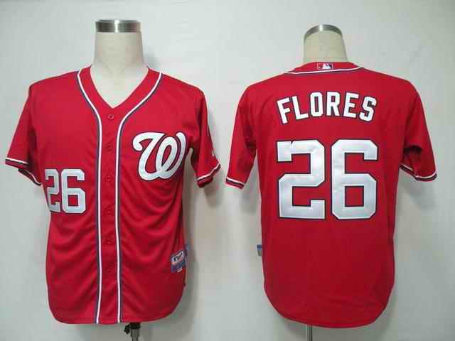 Nationals 26 Flores red Jerseys