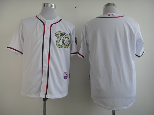 Nationals Blank White camo number Jerseys