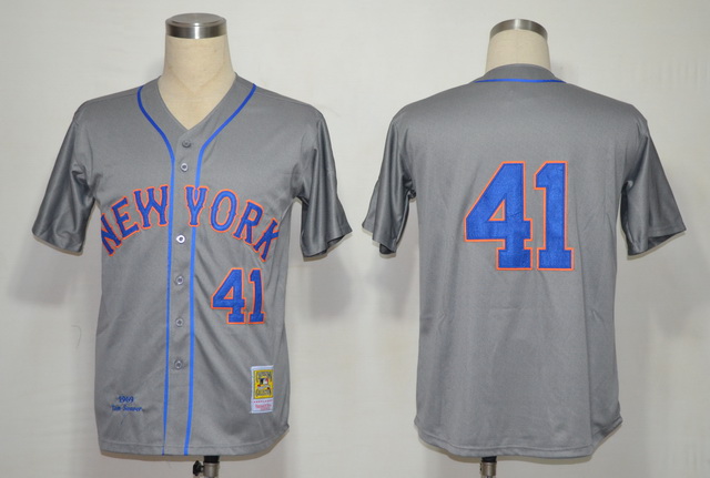 New York Mets 41 Tom Seaver Grey M&N 1969 Jerseys