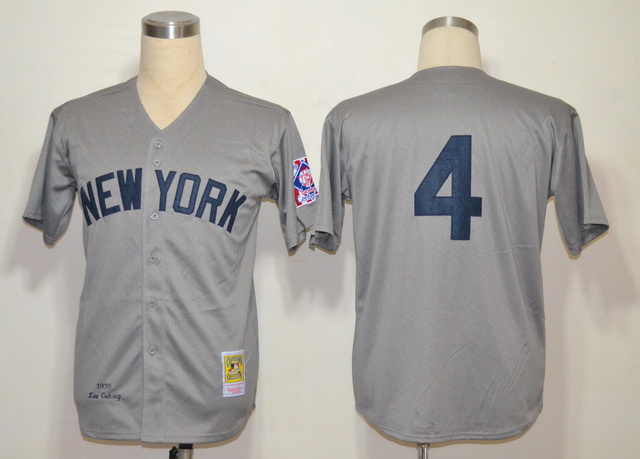 New York Yankees 4 Gehrig Grey M&N 1939 Jerseys