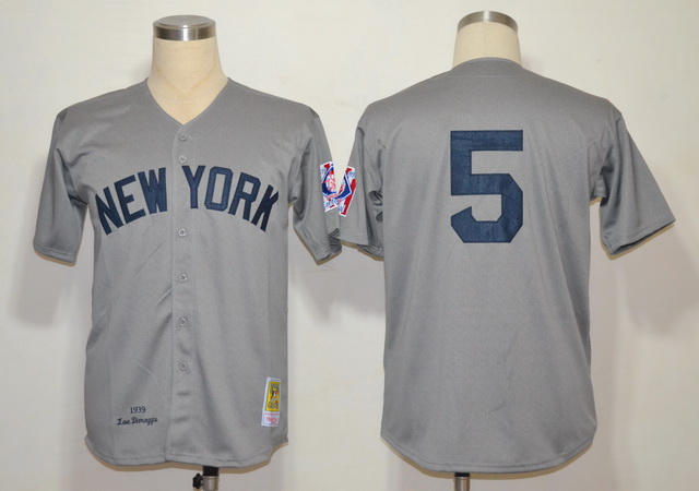 New York Yankees 5 DiMaggio Grey M&N 1939 Jerseys