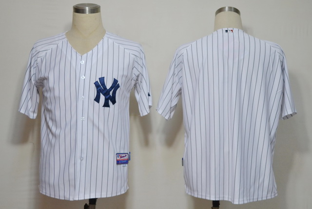 New York Yankees Blank White(black strip) Jerseys