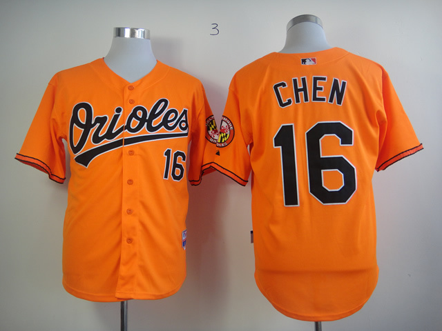Orioles 16 Chen Orange Jerseys