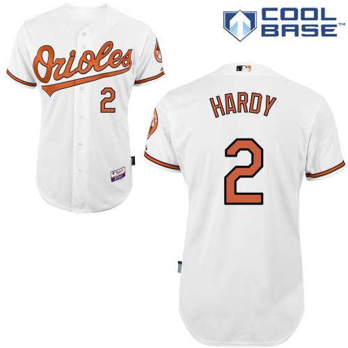 Orioles 2 Hardy White Cool Base Jerseys - Click Image to Close