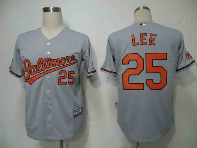Orioles 25 Lee Grey Cool Base Jerseys
