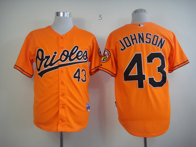 Orioles 43 Johnson Orange Jerseys - Click Image to Close