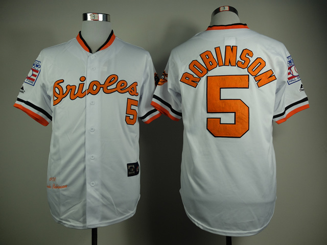 Orioles 5 Brooks Robinson White Hall Of Fame Jersey