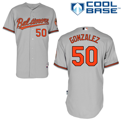 Orioles 50 Gonzalez Grey Cool Base Jerseys