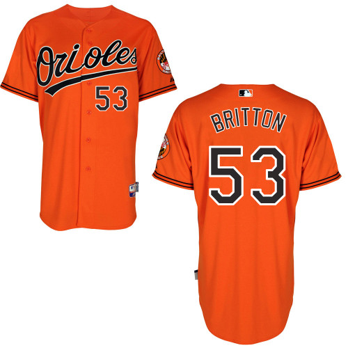 Orioles 53 Britton Orange Cool Base Jerseys