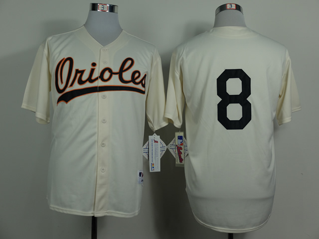 Orioles 8 Ripken Cream 1954 Turn The Clock Back Jerseys
