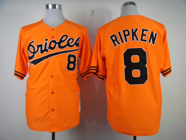 Orioles 8 Ripken Orange 1989 Throwback Jerseys