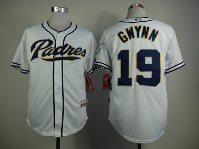 Padres 19 Tony Gwynn White Hall Of Fame Jersey
