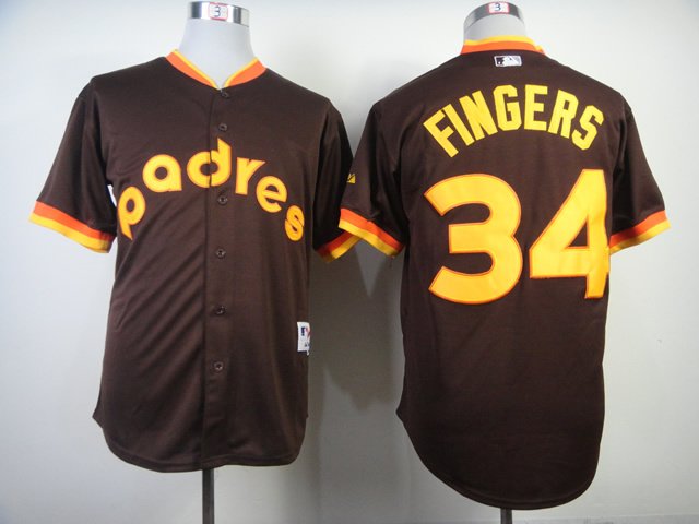 Padres 34 Fingers Brown 1984 Turn The Clock Back Jerseys