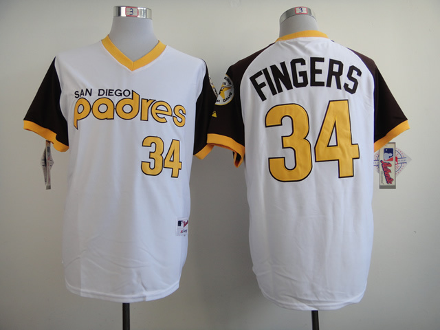 Padres 34 Fingers White 1978 Turn Back The Clock Jerseys Padres 34 Fingers White 1978 Turn Back The Clock Jerseys
