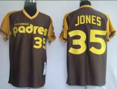 Padres 35 Jones brown m&n Jerseys