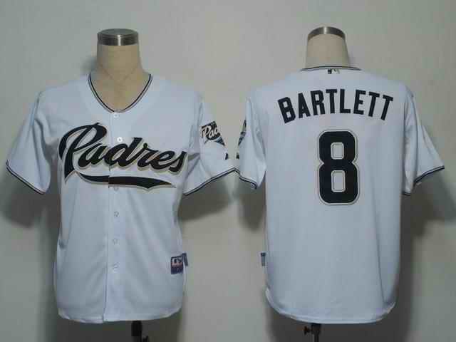 Padres 8 Bartlett white Cool Base Jerseys
