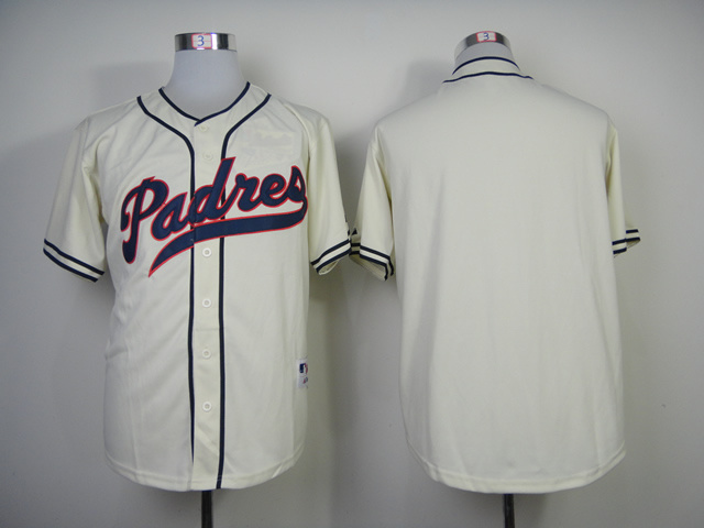 Padres Blank Cream Jerseys Padres Blank Cream Jerseys