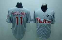 Phillies 11 Jimmy Rollins grey Jerseys