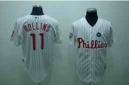 Phillies 11 Jimmy Rollins white Jerseys