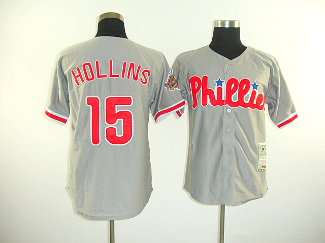 Phillies 15 Hollins Grey Jerseys