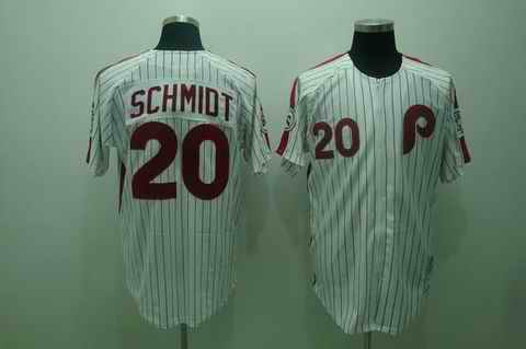 Phillies 20 Mike Schmidt white Jerseys