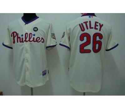 Phillies 26 Utley cream Jerseys