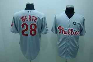 Phillies 28 Jayson Werth grey Jerseys