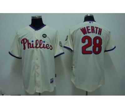 Phillies 28 Werth cream Jerseys