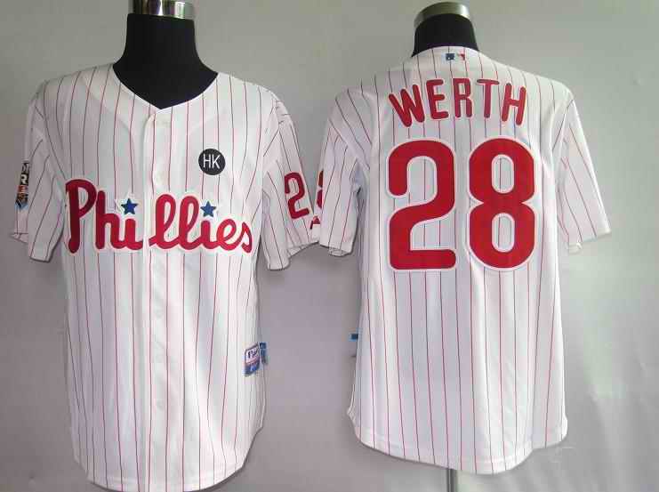 Phillies 28 Werth whtie Jerseys
