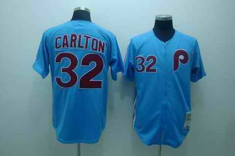 Phillies 32 Carlton blue m&n Jerseys