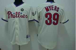 Phillies 39 Brett Myers Cream Jerseys