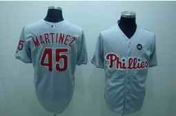 Phillies 45 Pedro Martinez grey Jerseys