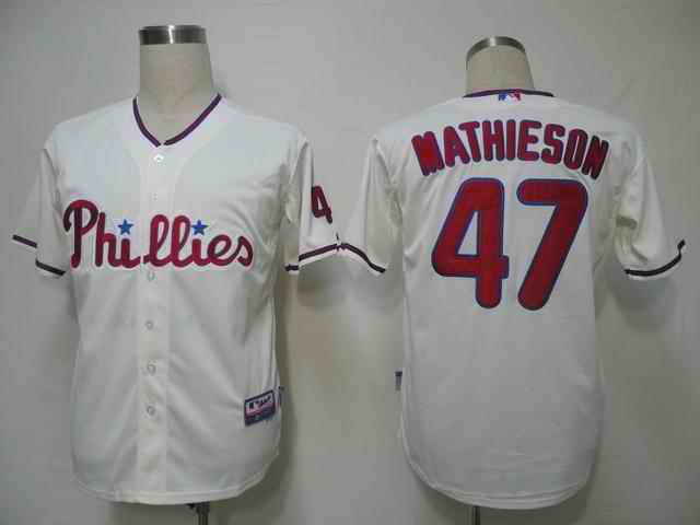 Phillies 47 Mathieson cream Jerseys