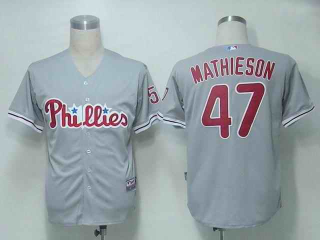 Phillies 47 Mathieson grey Jerseys
