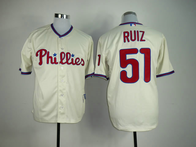 Phillies 51 Ruiz Cream Jerseys