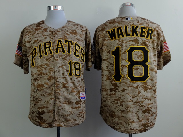 Pirates 18 Walker Camo Cool Base Jerseys