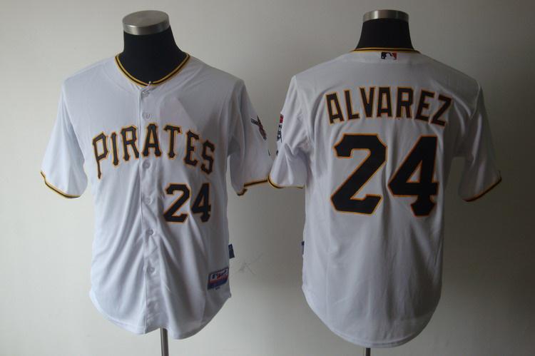 Pirates 24 Alvarez white Jerseys