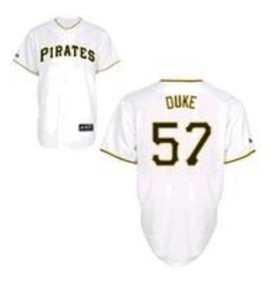 Pirates 57 Zach Duke Cool Base white Jerseys