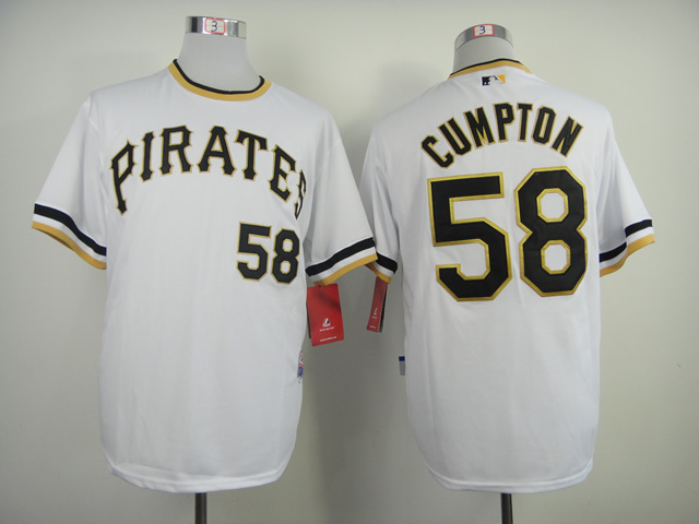 Pirates 58 Cumpton White Pullover Jerseys