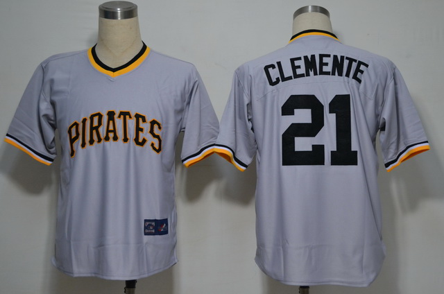 Pittsburgh Pirates 21 Clemente Grey M&N Jerseys