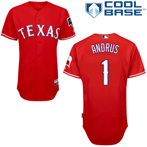 Rangers 1 Andrus Red Cool Base Jerseys