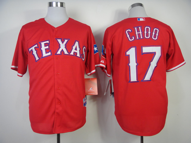 Rangers 17 Choo Red Cool Base Jerseys