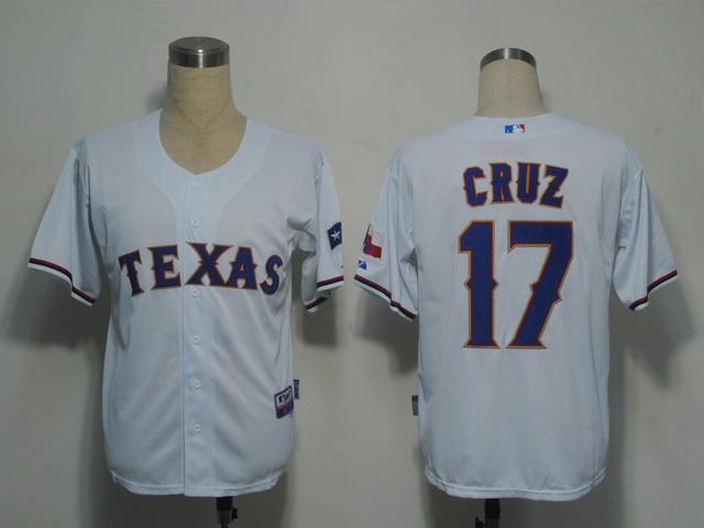 Rangers 17 Cruz white Jerseys