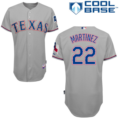 Rangers 22 Martinez Grey Cool Base Jerseys