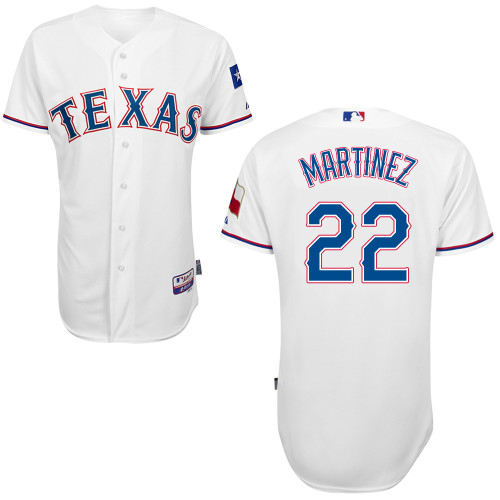 Rangers 22 Martinez White Cool Base Jerseys