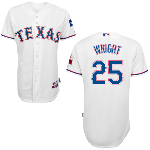 Rangers 25 Wright White Cool Base Jerseys