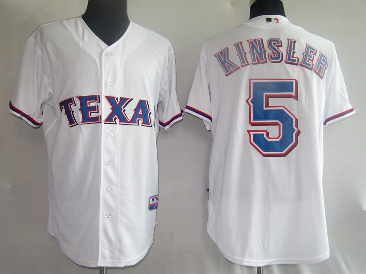 Rangers 5 Kinsler white Jerseys